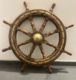 Timone nautico in legno e ottone – grande