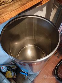 contenitore olio 100lt inox coperchio e serbatoio