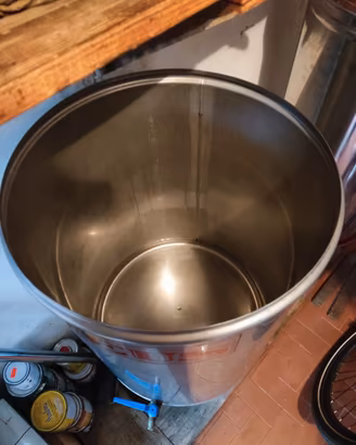 contenitore olio 100lt inox coperchio e serbatoio