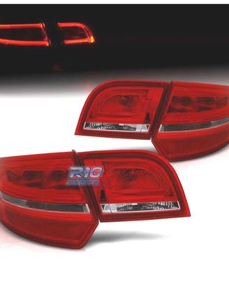 FANALI PER AUDI A3 8PA SPORTBACK 04-08 BARRE LUMIN