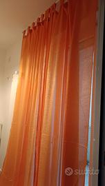 Coppia teli tenda, color arancio, con passanti
