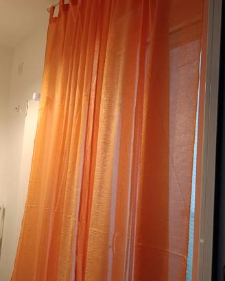 Coppia teli tenda, color arancio, con passanti