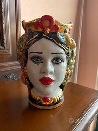 Testa in ceraminca oggetto d’arredamento