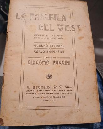 Raro Libretto Originale "La Fanciulla del West" -