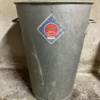Bidone vintage zincato Fomit