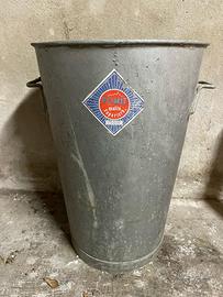 Bidone vintage zincato Fomit