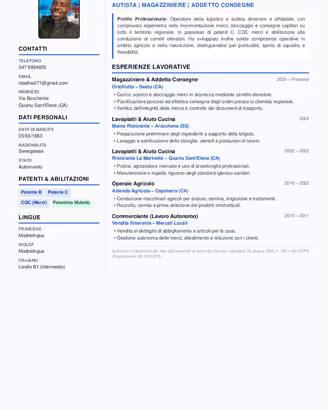 Autista Patente C + CQC e magazziniere Pat muletto