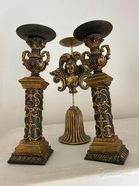 tre candelabri, 27 cm di altezza