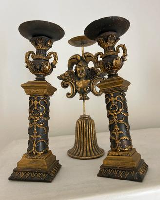 tre candelabri, 27 cm di altezza