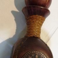 Bottiglia liquore vetro e pelle VINTAGE