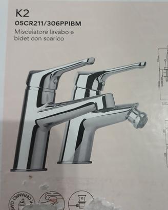 miscelatore piu bidet completi nuovi 