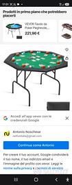 tavolo con panno verde per gioco a carte