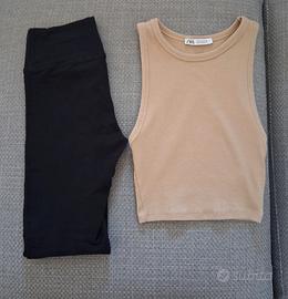 Leggins termici calzedonia e crop top zara