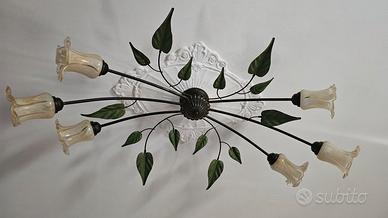 Lampadario in ferro battuto