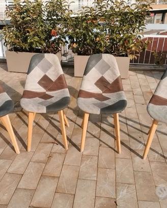 4 sedie patchwork cucina salotto shabby