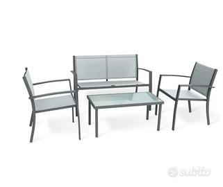 SALOTTO SANTIAGO ACCIAIO 4 PZ