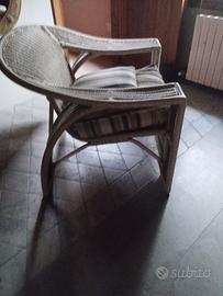 Salotto vintage italiano in vimini – anni ’80 –