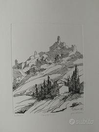 Acquaforte prova d'artista di Livio Meconi