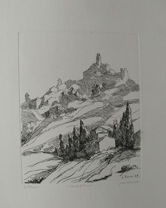 Acquaforte prova d'artista di Livio Meconi