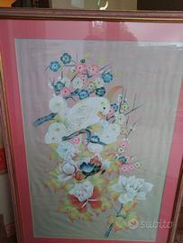 Batik su seta indiano fatto a mano con Papagallo