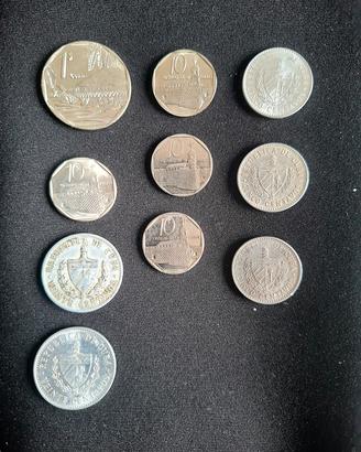 lotto 10 monete della Repubblica di cuba 
