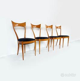 Sedie - faggio e velluto blu