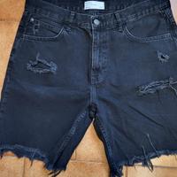 pantaloncino nero in jeans