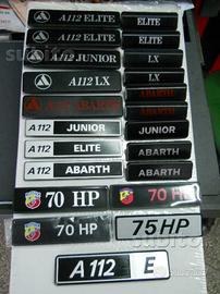 Targhette cofano anteriore A112 ABARTH 70 HP & KIT