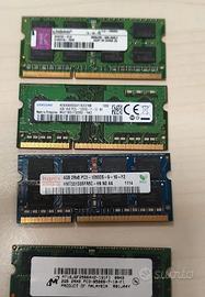 Lotto 4 RAM Laptop DDR3