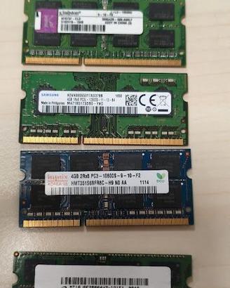 Lotto 4 RAM Laptop DDR3