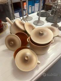 Batteria di pentole in terracotta 6 pezzi