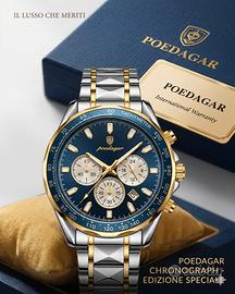 Orologio Cronografo Poedagar - Oro e argento