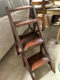 Sedia, scaletta in legno antico
