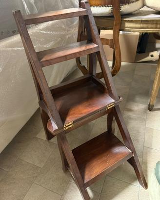 Sedia, scaletta in legno antico