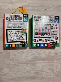 2 giochi educativi lettura scrittura e disegno 3-6