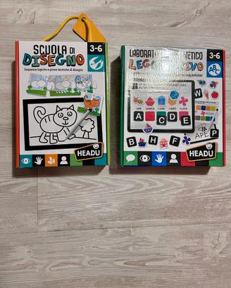 2 giochi educativi lettura scrittura e disegno 3-6
