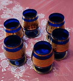 Set di bicchieri da brandy vintage marchio Bohemia