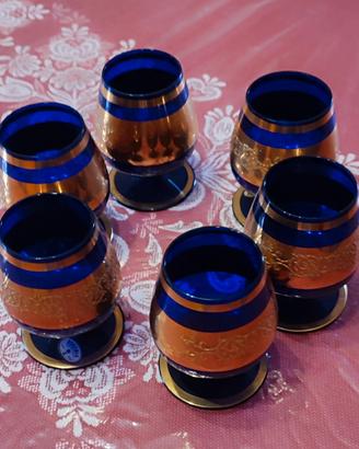 Set di bicchieri da brandy vintage marchio Bohemia