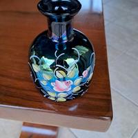 Vaso in vetro dipinto a mano bagno oro