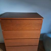 Cassettiera Malm Ikea Marrone 4 cassetti