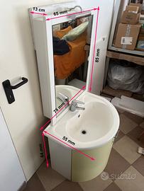 Mobiletto bagno - lavandino e specchiera