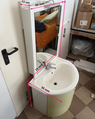 Mobiletto bagno - lavandino e specchiera
