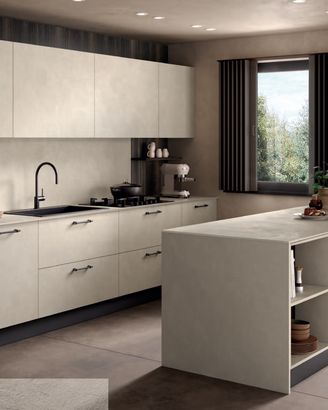 CUCINA LINEARE +ISOLA AREZZATA  COMPRESO DI LIVING