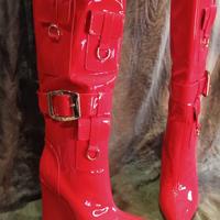 Stivali alti da donna rossi - moda