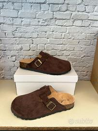 Ciabatte donna sabot punta chiusa marrone 39