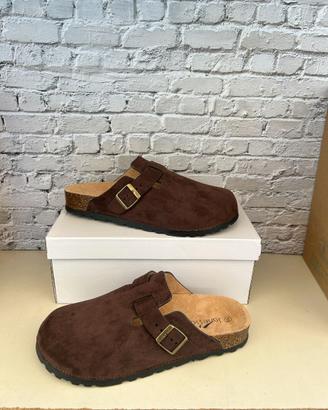Ciabatte donna sabot punta chiusa marrone 39