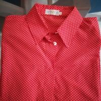 camicia donna rossa a pois 