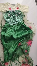 Vestito carnevale Elsa Frozen bambina (verde)