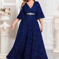 Vestito in paillettes per cerimonia blu