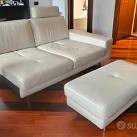 Divano in vera pelle Poltrone e Sofa + Pouf 